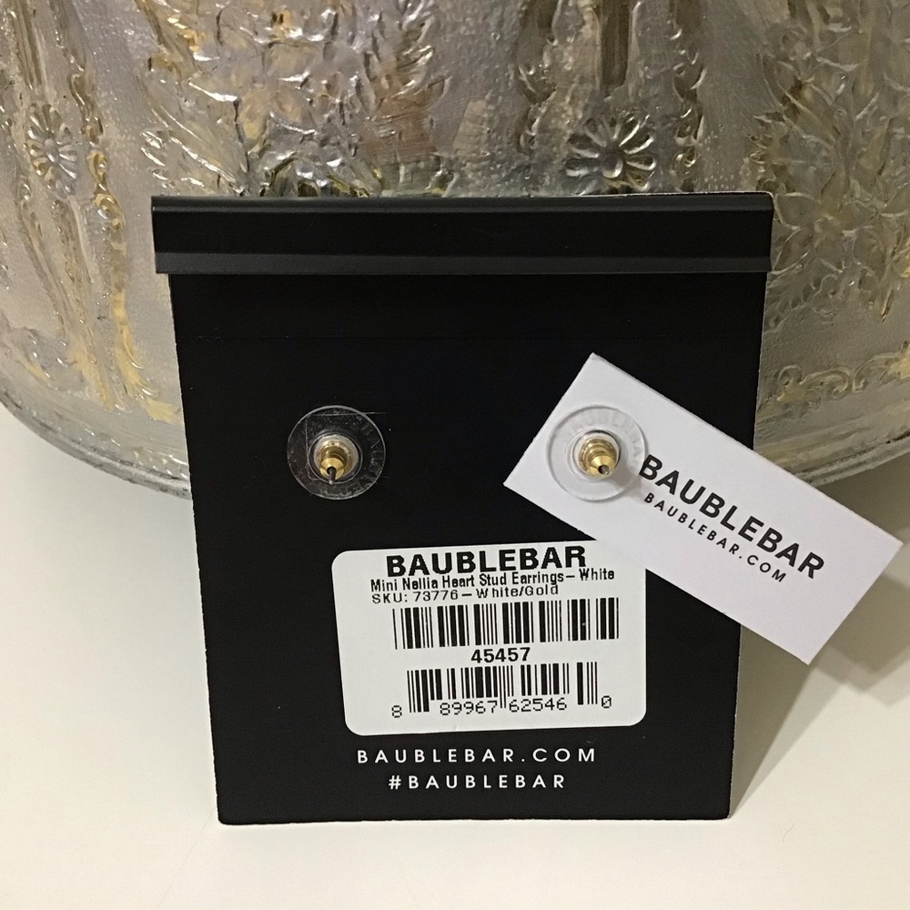 1Inch Baublebar Black Gold Stud Earrings - Picture 2 of 3